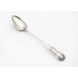 A George III Scottish silver basting spoon, fiddle and shell pattern, Edinburgh 1817, 3.8 ozt