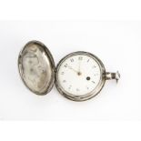 A George III silver full hunter pocket watch by James McCabe, signed to fusee movement with no.