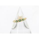 A Victorian style 18ct gold emerald and diamond ring, 3.3g and size M