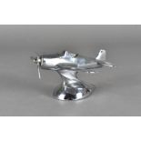 An Art Deco table lighter in the form of a Hawker Hurricane, chrome plated, circa 1950, 14.5 cm high