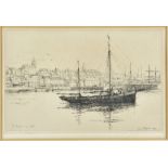 Eugen Bejot (1867-1931) etching 'Boulogne sur Mer', 1920, signed in pencil 'G Bejot' (lower left),