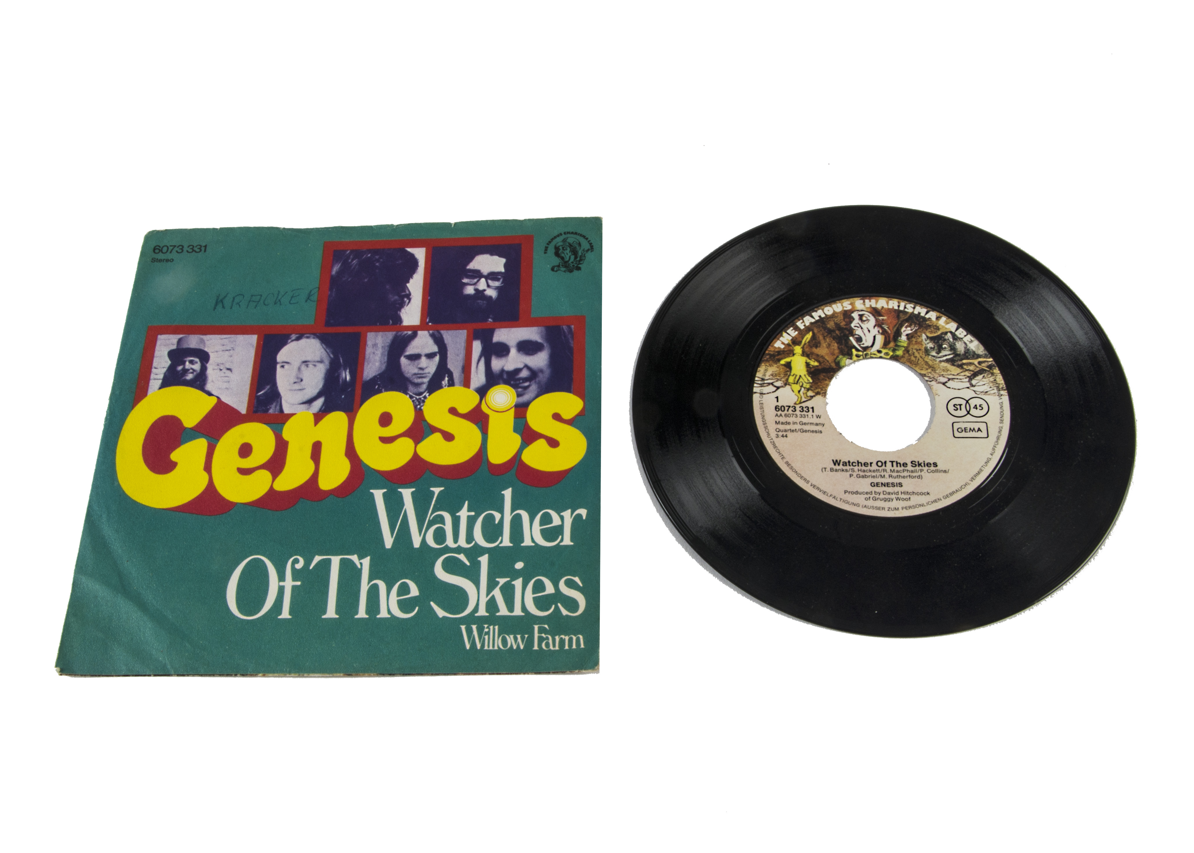 Genesis 7" Single, Watcher of the Skies 7" Single b/w Willow Farm - Original German Release 1973