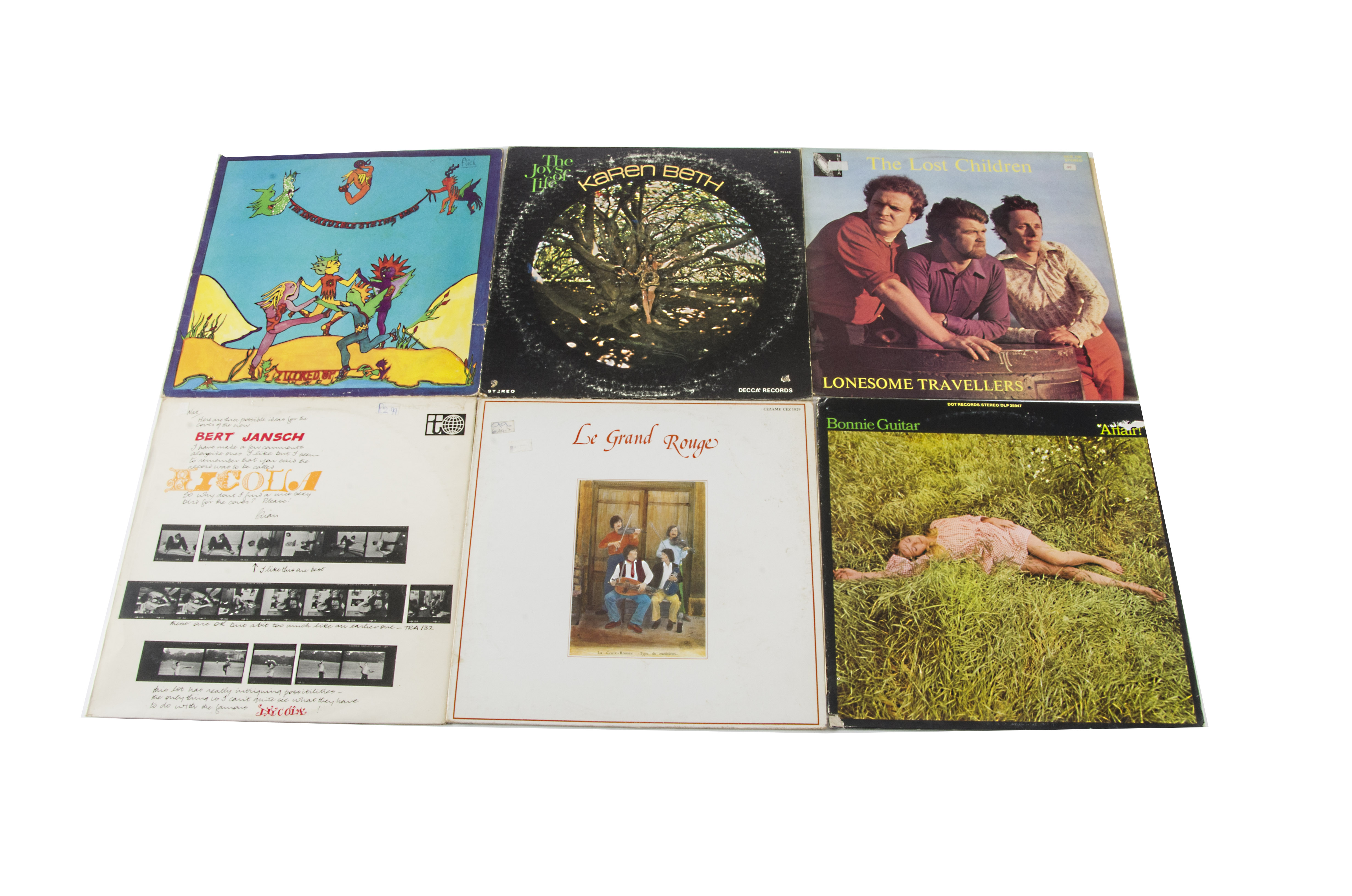 Folk LPs. eighteen albums with artist including Incredible String Band, Bert Jansch, Roy Buchanan,