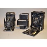 Folding Plate Cameras, including; Kodak AG with 35mm Kodachrome film adaptor, Vöigtlander Avis