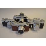 Russian Rangefinder Cameras, including; Zorki-4 with 5cm f/2.8 lens, Fed-2 with 5cm f/2.8 lens,