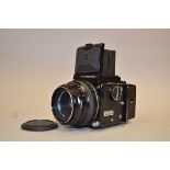 Bronica ETR Medium Format Camera, with Zenzanon MC 75mm f/2.8 lens, shutter working, Elements G,