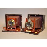 Two Folding Poco Cameras, Poco No 15, red bellows G and a Junior with dark slide, red bellows G