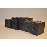 Brownie and Flexo Box Cameras, including No 2c model A (2), model C No 2 Flexo Kodak and a Kewpie 2A