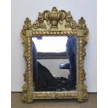 A 19th Century giltwood framed wall mirror, rectangular mirror, frame with rope twist pilasters,