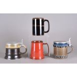 A set of three Rosenthal beer steins, with a variety of decoration, two with lids, with another (4)