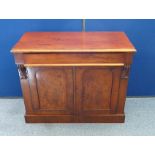 A Victorian mahogany chiffonier base, frieze drawer above two panel doors, plinth base, 108 cm