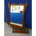 A Georgian style mahogany fret carved hall mirror (af)