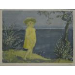 Augustus John (1878-1961) signed lithograph, Girl in a Coastal Landscape', signed in pencil,