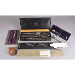 A collection of 20th Century drawing and watch repair instruments, including a set by A.G.