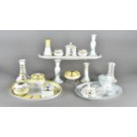 A collection of Noritake and other Japanese porcelain dressing table sets, including bowls,