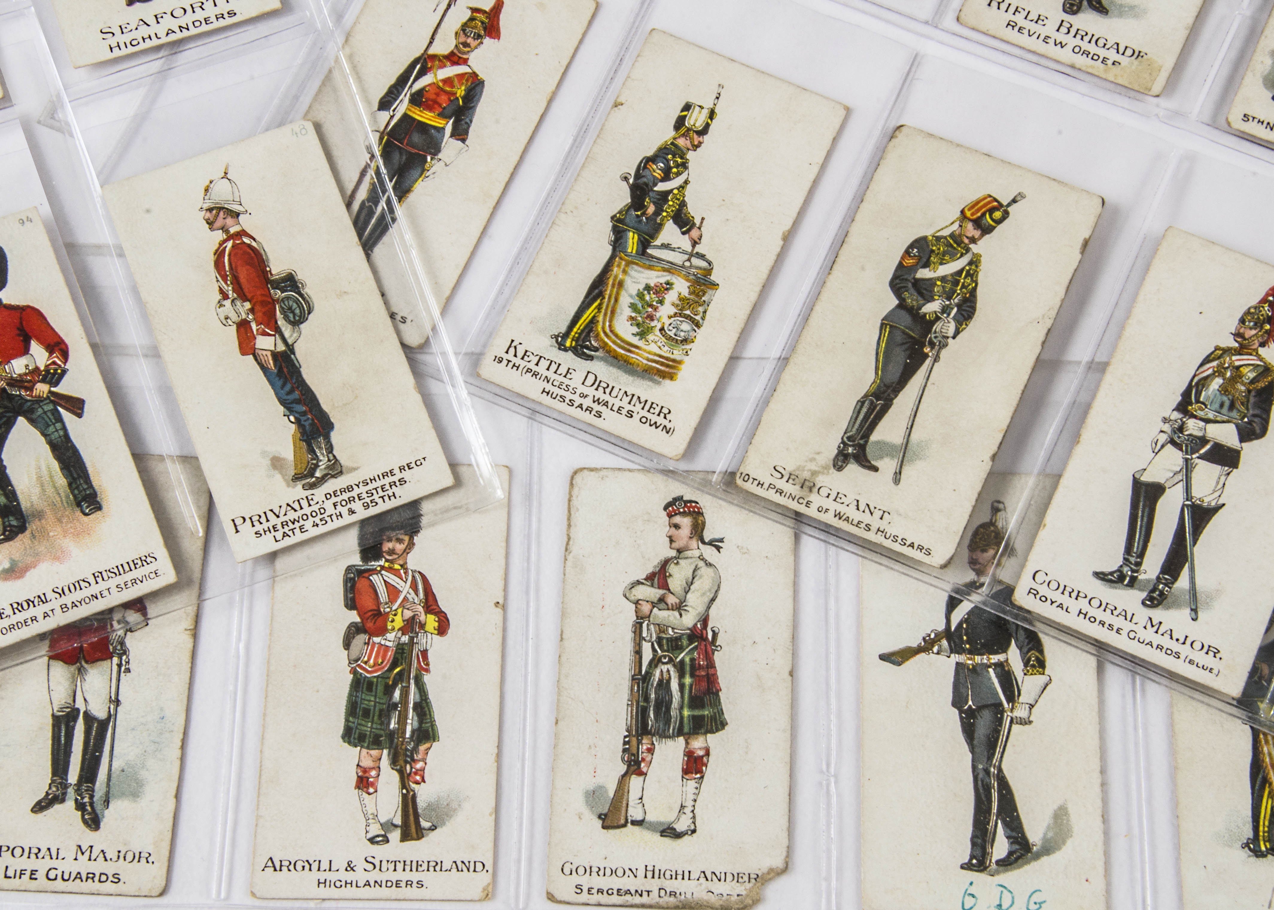 Cigarette Cards, Military, a selection of cards, various Manufacturers to name, Martins Army