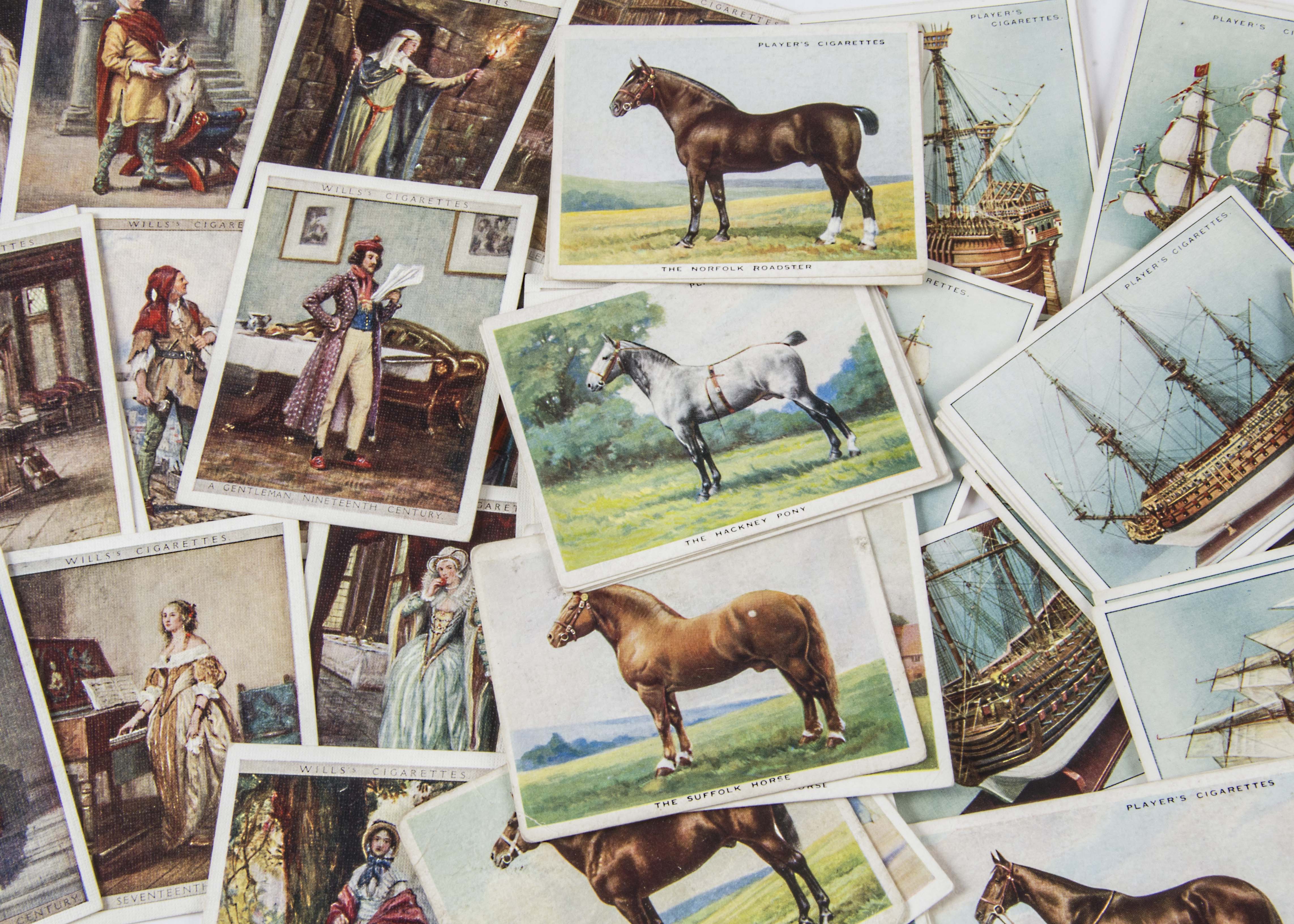 Cigarette Cards, Mixture, a selection of larger card sets to name, Players Ships Models, Famous