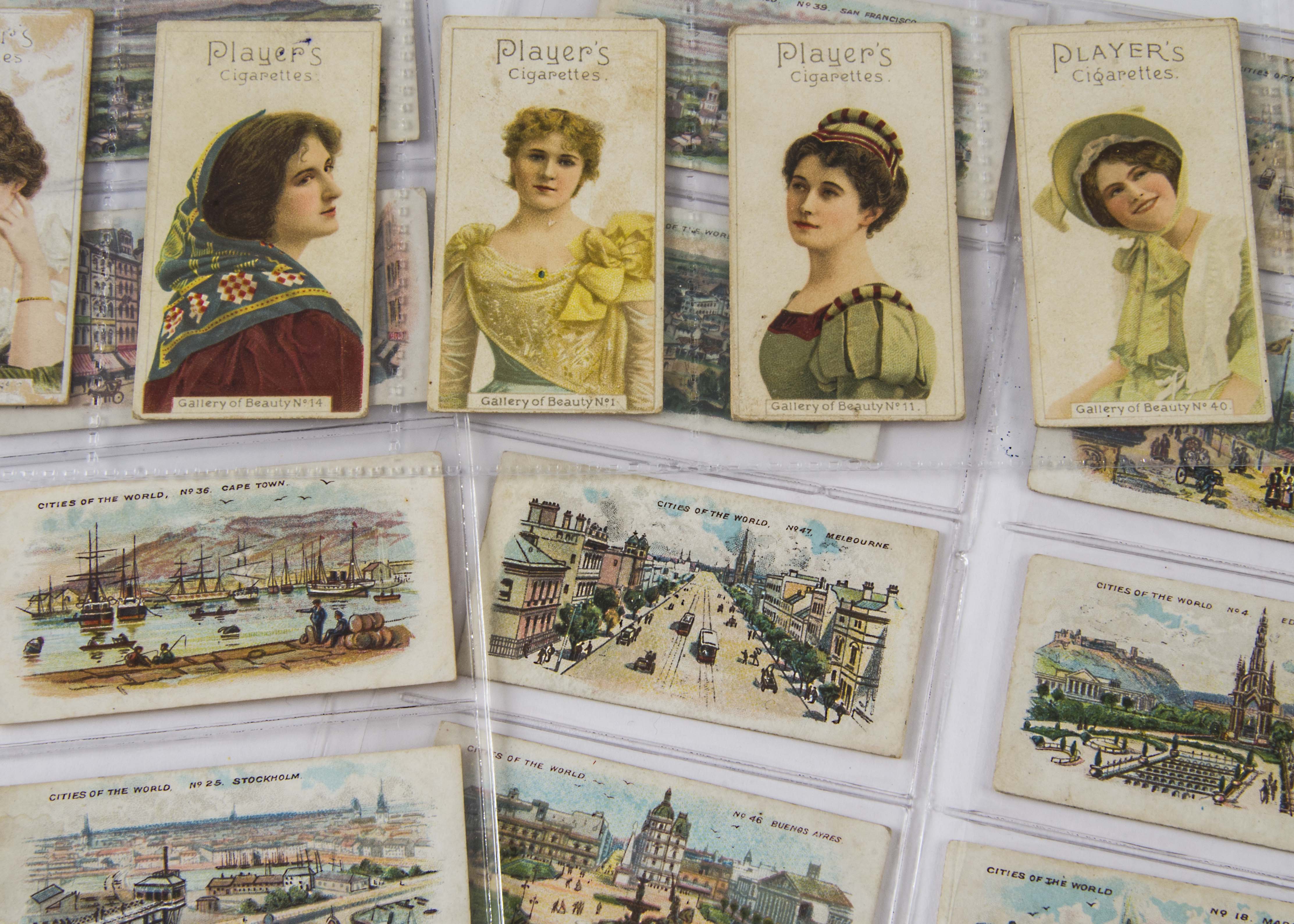 Cigarette Cards, Players, a collection of part sets to include Gallery of Beauty Series (18), Cities