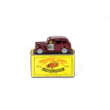 A Matchbox Lesney 1-75 Series 17c Austin Taxi, maroon body, light grey interior, SPW, in original