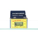 A Matchbox Lesney 1-75 Series 46b Pickford's Removal Van, dark blue body, two line decal, GPW, in