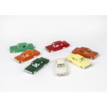 Tri-ang Minix 00 Gauge loose RC 11 Vauxhall Victor, seven models including two shades of orange, all