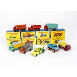 Matchbox Lesney 1-75 Series Commercials, 7 Refuse Truck, 13 Dodge Wreck Truck, 48 Dodge Dumper