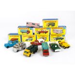 Matchbox Lesney 1-75 Series, 4 Stake Truck, 44 Refrigerator Truck, 6 Ford Pick-Up, 23 Trailer