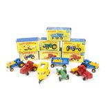 Matchbox Lesney 1-75 Series Farm Vehicles, 39 Ford Tractor (2), 40 Hay Trailer, 50 John Deere-Lanz