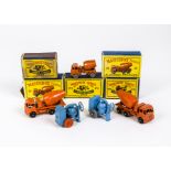 Matchbox Lesney 1-75 Series Cement Mixers, 3 Cement Mixer (2), one GPW, one OMW, 26a ERF Cement