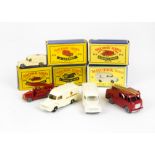 Matchbox Lesney 1-75 Series Emergency Service Vehicles, 14a Daimler Ambulance, 9b Dennis Fire