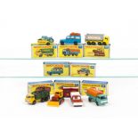 Matchbox Lesney 1-75 Series, 57 Land Rover Fire Truck, 51 8 Wheel Tipper, 6 Ford Pick-Up, 1 Mercedes