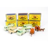 Matchbox Lesney 1-75 Series Milk Delivery Vehicles, 29 Bedford Milk Float, GPW, 7 Horse Drawn Milk