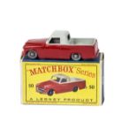 A Matchbox Lesney 1-75 Series 50a Commer Pick-Up, red lower body, light grey upper body, KGPW, in