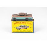 A Matchbox Lesney 1-75 Series 22b Vauxhall Cresta, light metallic brown, blue-green side panels,