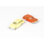 Tri-ang Minix 00 Gauge loose RC 15 Vauxhall Cresta Estate, two models in light yellow and orange, VG