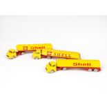 Lego 1960s 00/HO Gauge unboxed Mercedes Articulated Shell Tankers, in yellow and red, VG-E, one