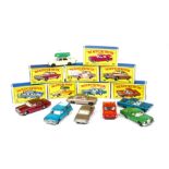 Matchbox Lesney 1-75 Series Cars, 28 Jaguar Mark Ten, 24 Rolls Royce Silver Shadow, 25 Ford Cortina,