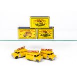 Matchbox Lesney 1-75 Series 42a Bedford Evening News Van, three differing examples, first with MW,