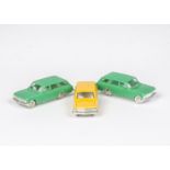 Tri-ang Minix 00 Gauge loose RC 15 Vauxhall Cresta Estate, three models in green (2) and yellow,