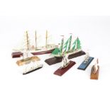 Large collection of sailing vessels various makers and spanning several centuries waterline and