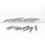 Various makers 1:1200 scale Naval metal and resin waterline vessels, metal, ALK 72 Illustrious , 72A