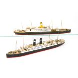 Pair of well made wooden construction large scale early 20th Century liners, Nieuw Amsterdam (