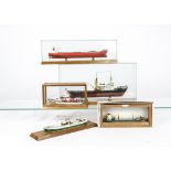 Modern image waterline and whole ship models most in Perspex display cases, Oceanic, MV Loch