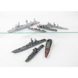 Various makers 1:1200 scale mainly modern Naval metal and resin waterline vessels, G398 Ural,