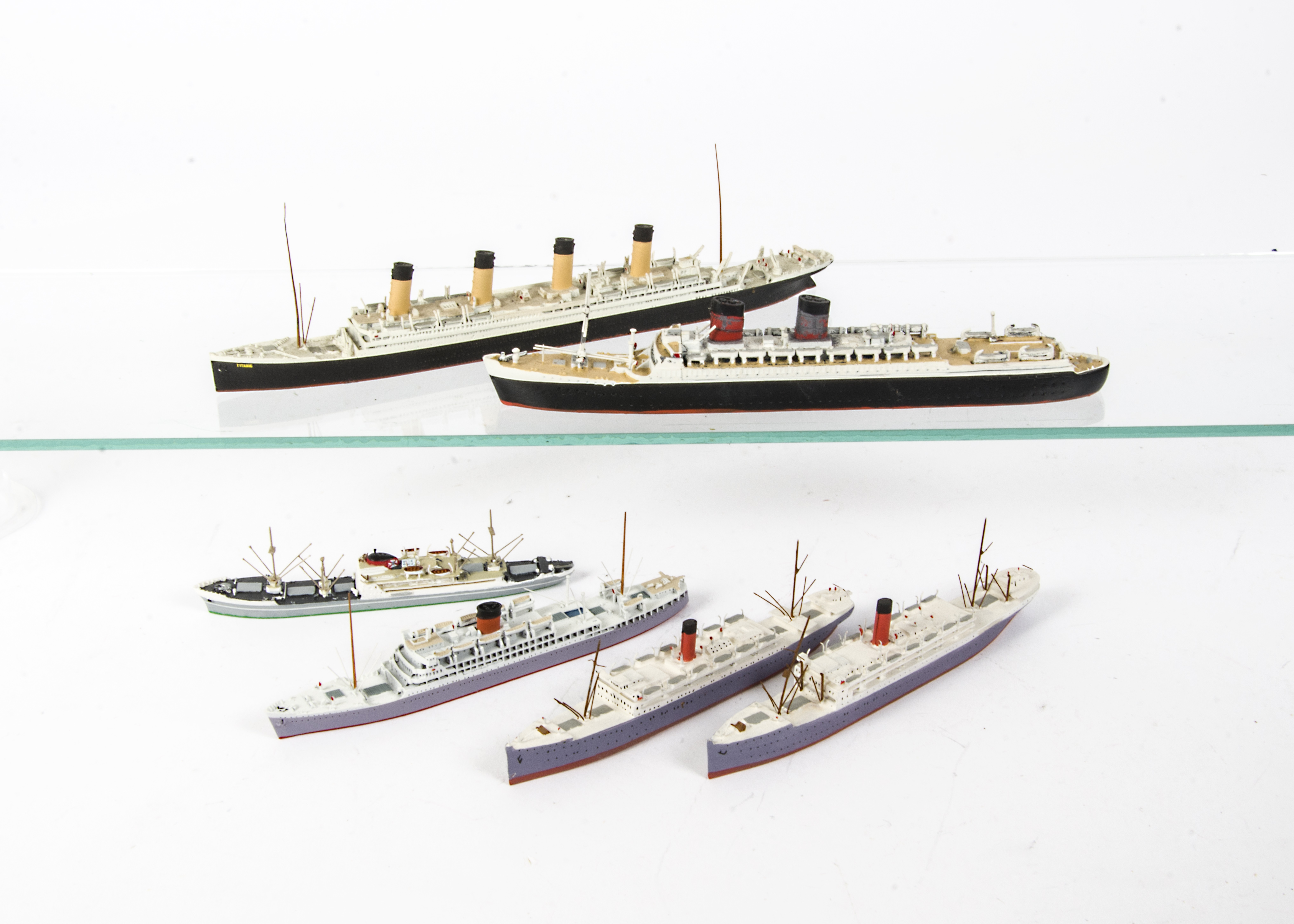 Various makers Ocean Liners and Merchant Navy 1:1200 scale and smaller metal and resin waterline