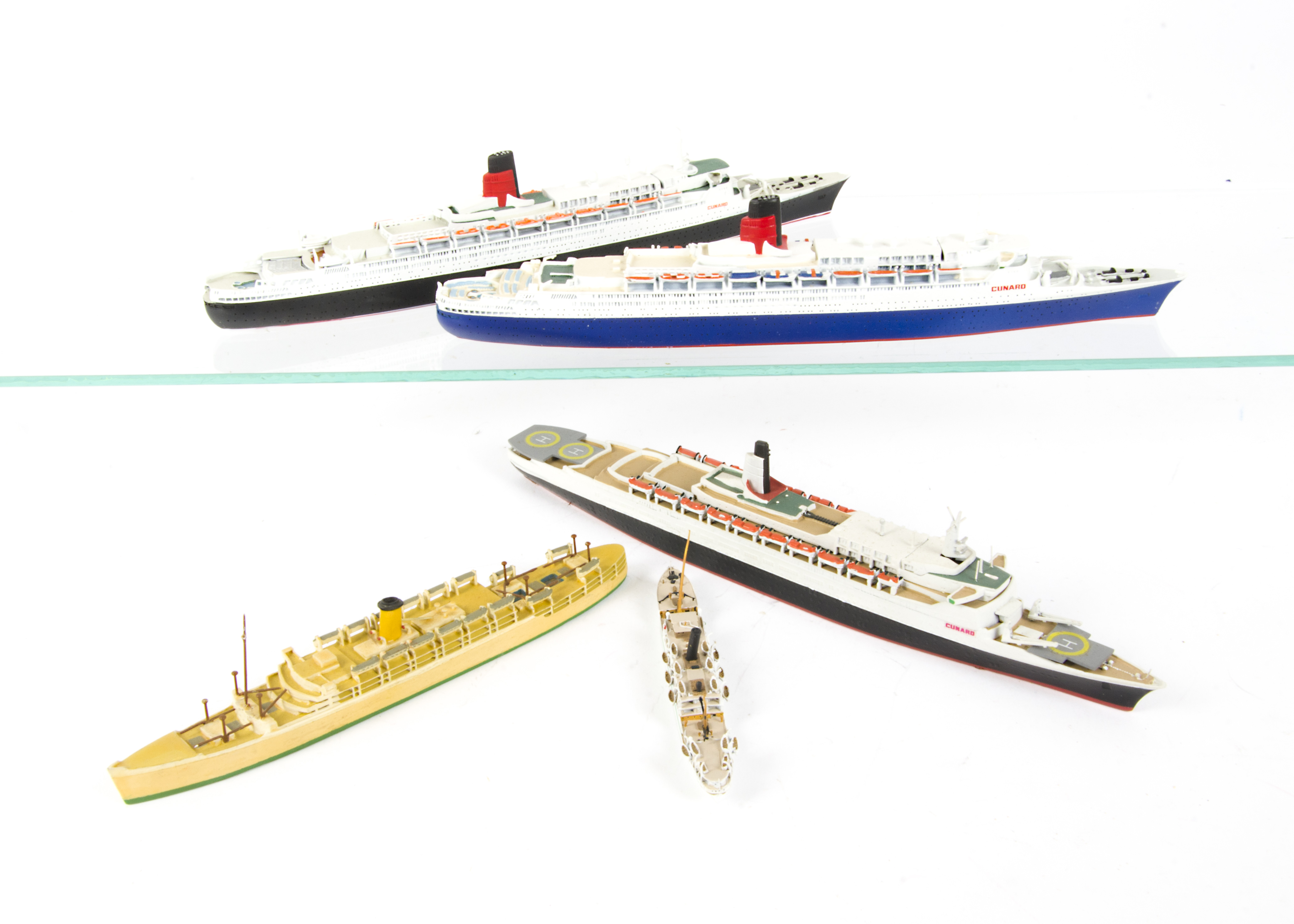 Various makers Ocean Liners and smaller vessels 1:1200 scale metal and resin waterline models metal,