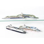 Various makers modern Ocean Cruise Liners 1:1200 scale waterline models, GM Princess Ragnhild, WA