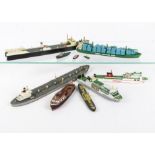 Various makers and scales modern Merchant Navy Tanker, Cargo and support waterline vessels,