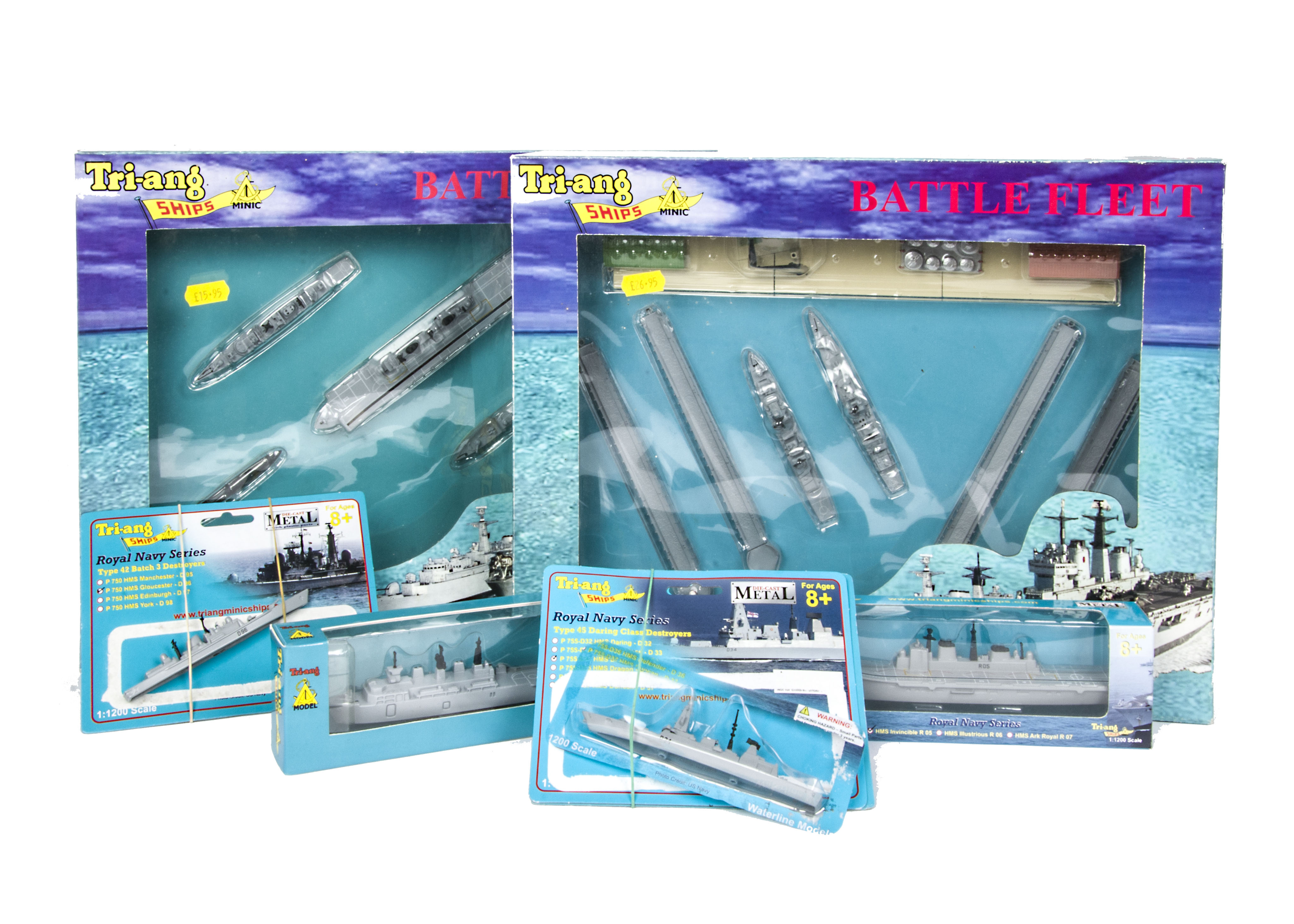 Modern Tri-ang Minic 1:1200 Ships Battlefleet Sets and Accessories, S730 Naval Harbour Set and