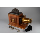 A Wrench mahogany and brass Triple Extension Magic Lantern, F-G, fitted with modern halogen